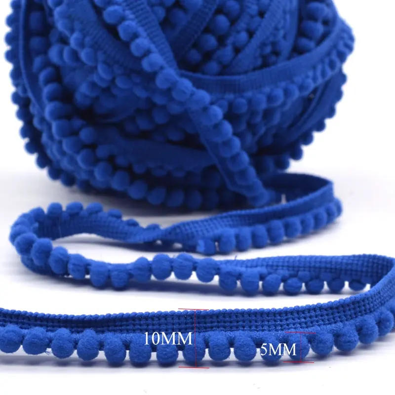 Galon à pompons bleu, dimensions
