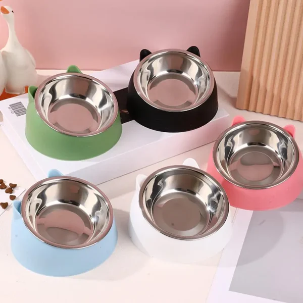 Gamelle inclinée en inox pour chat