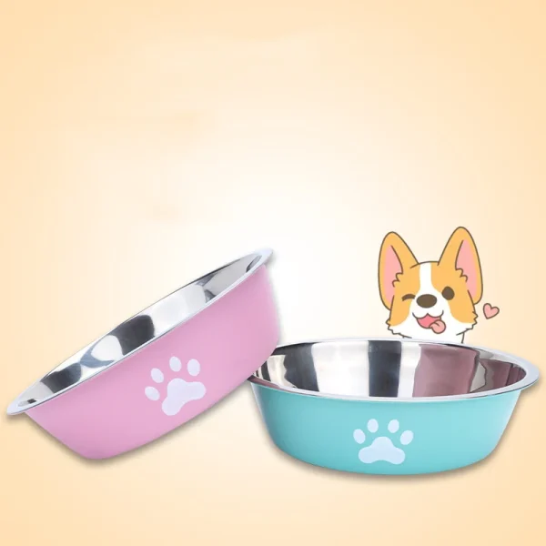 Gamelle en inox colorée à motif pattes