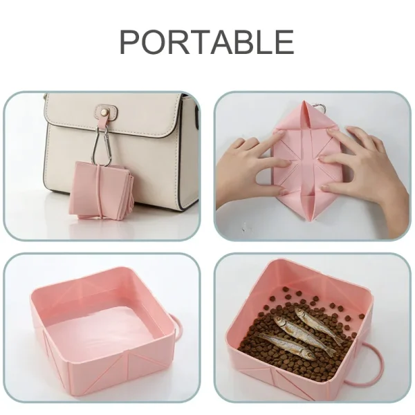 Gamelle pliable carrée en silicone