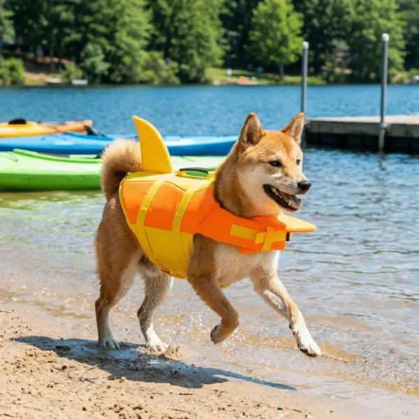 Gilet de flottaison requin pour chien