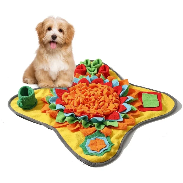 Grand tapis de fouille fleur multicolore