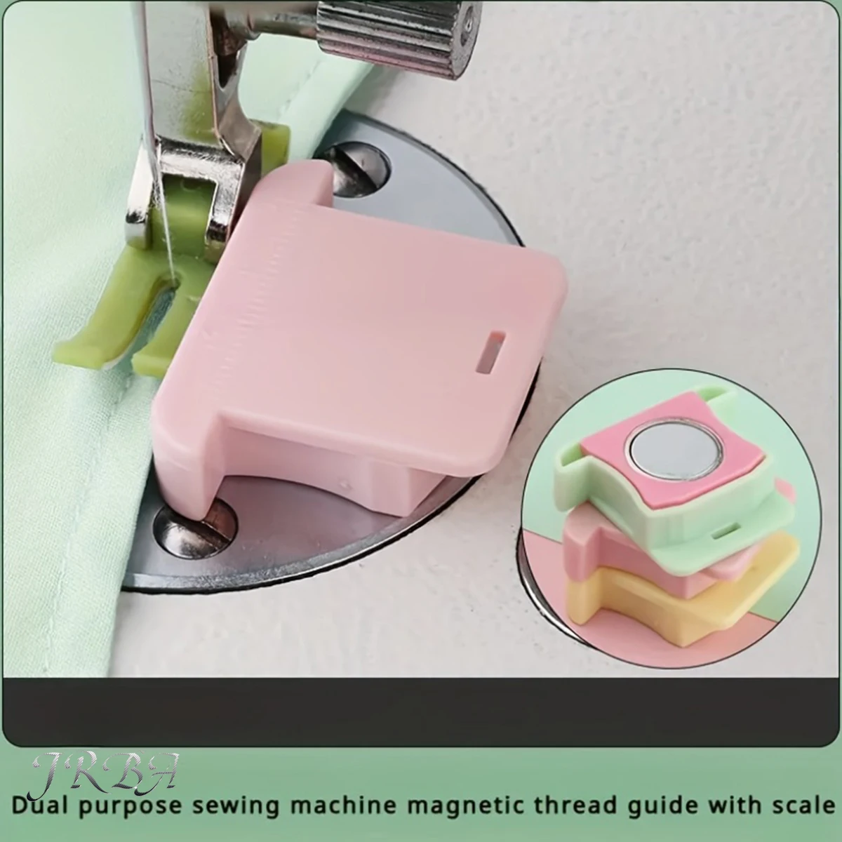 Guide magnétique et tissu sous le pied de biche