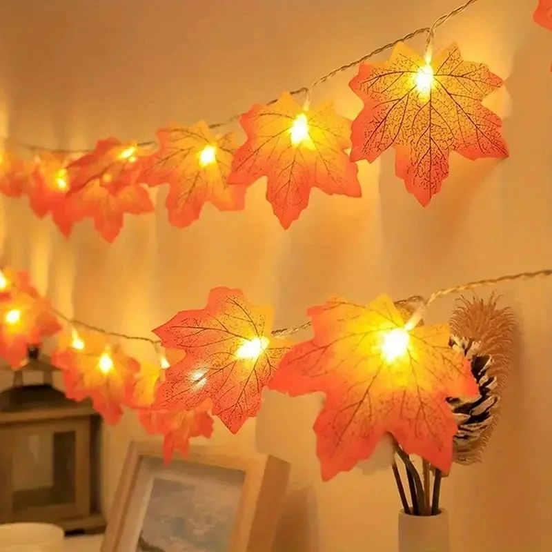 Guirlande de feuilles d'érable sur un mur