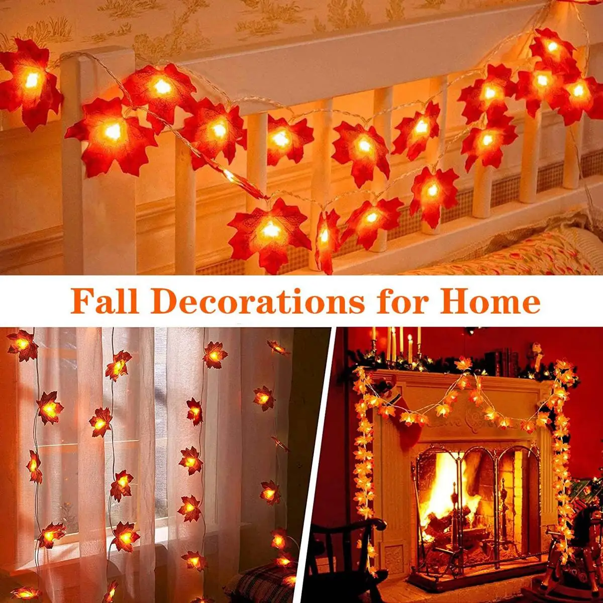 Décorations d'automne avec la guirlande