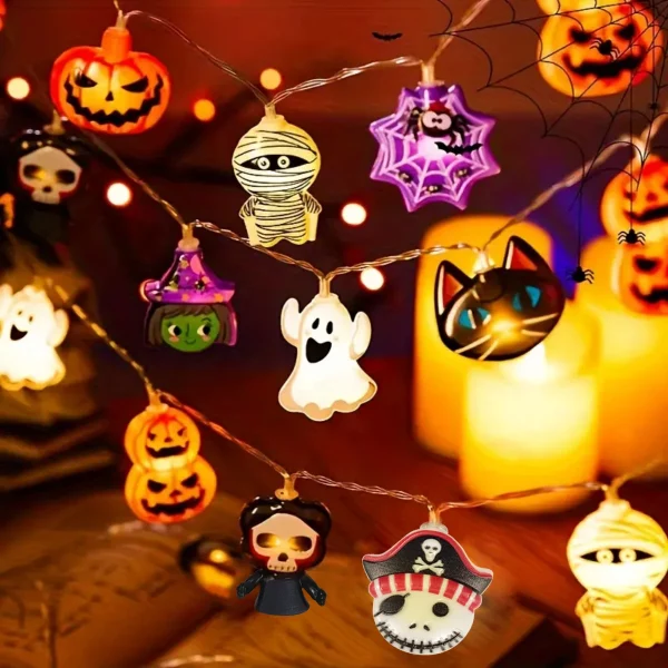 Guirlande lumineuse d'Halloween à piles, 1,5 m