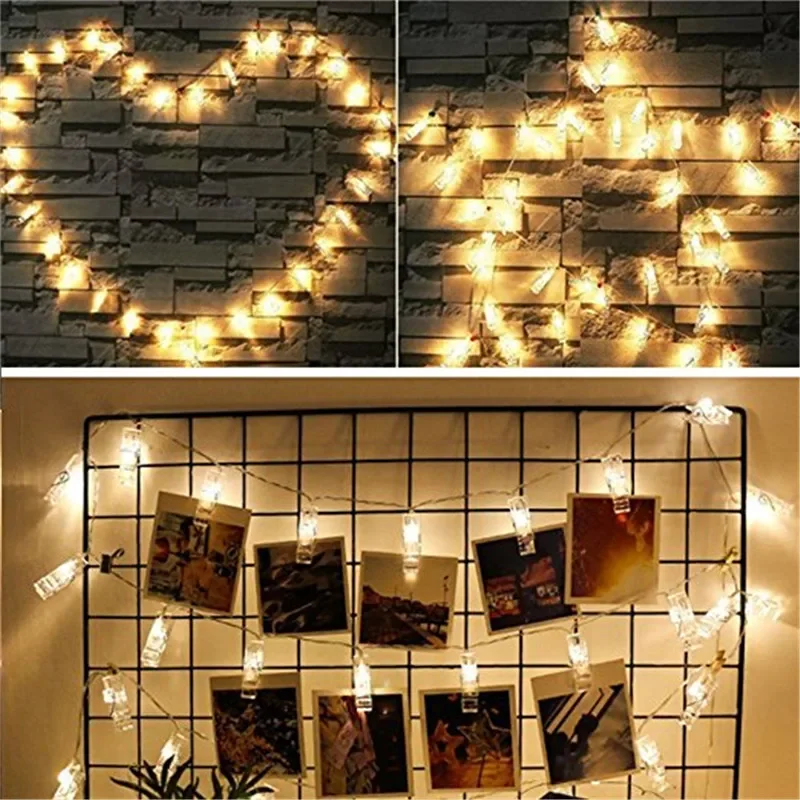 Guirlandes en cœur et sur une grille murale