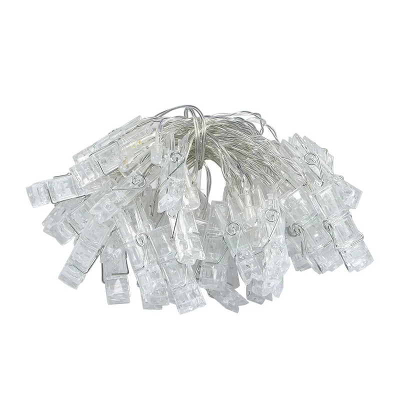 Guirlande à pinces transparentes