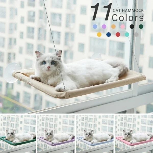 Hamac de fenêtre pour chat à ventouses