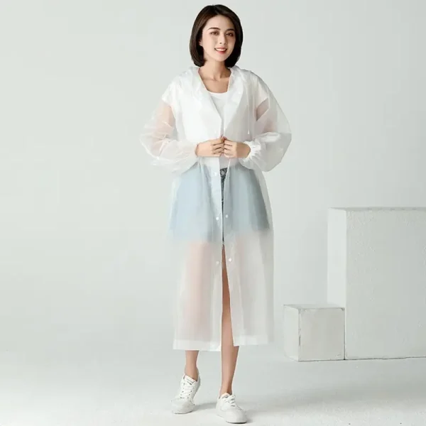 Imperméable blanc translucide