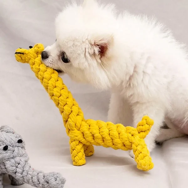 Jouet animal en corde tressée pour chien
