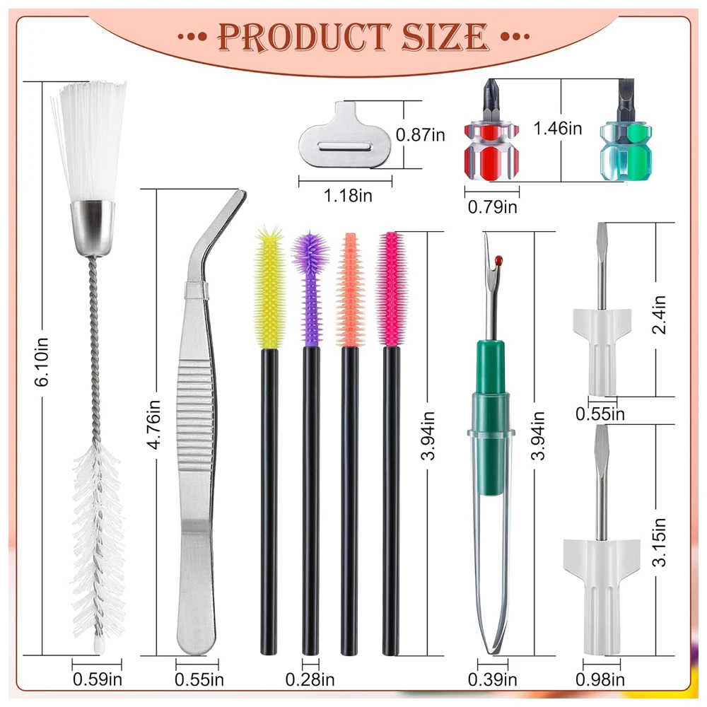 Dimensions des outils du kit