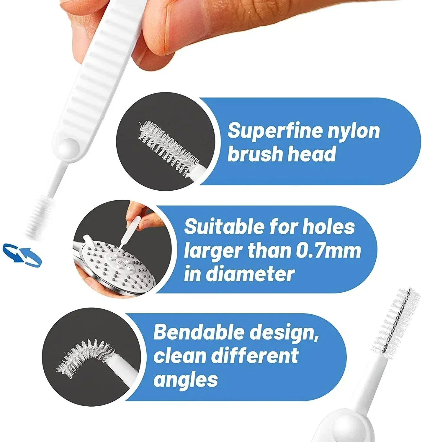 Brosse en nylon ultrafine à tige souple