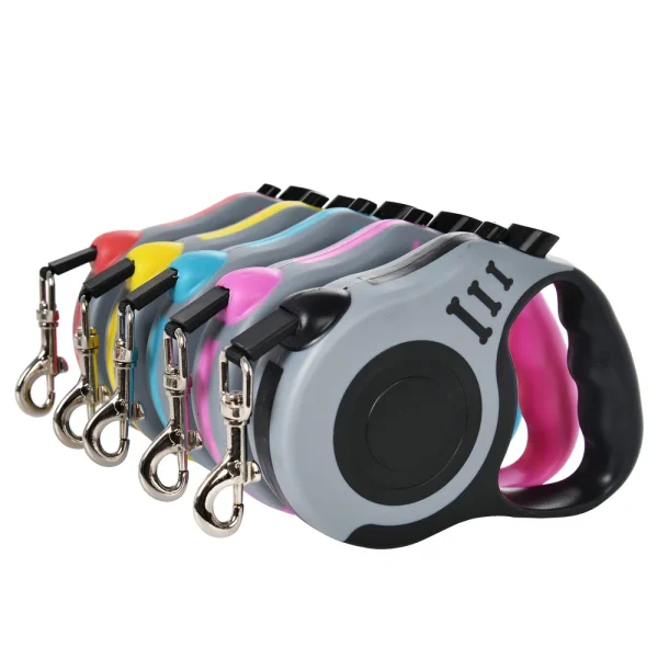 Laisse rétractable 3 m ou 5 m pour petit chien et chat, bouton de blocage
