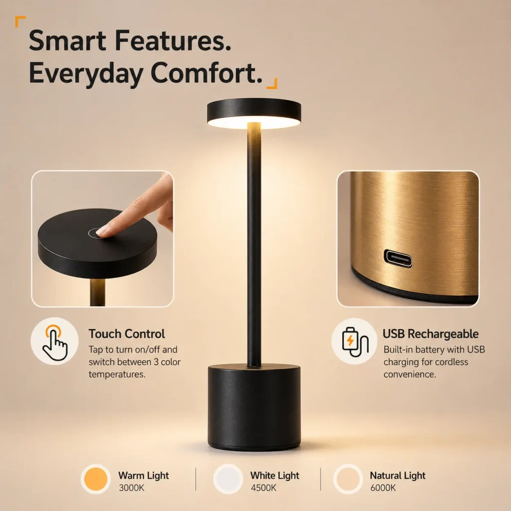 Commande tactile et port USB-C