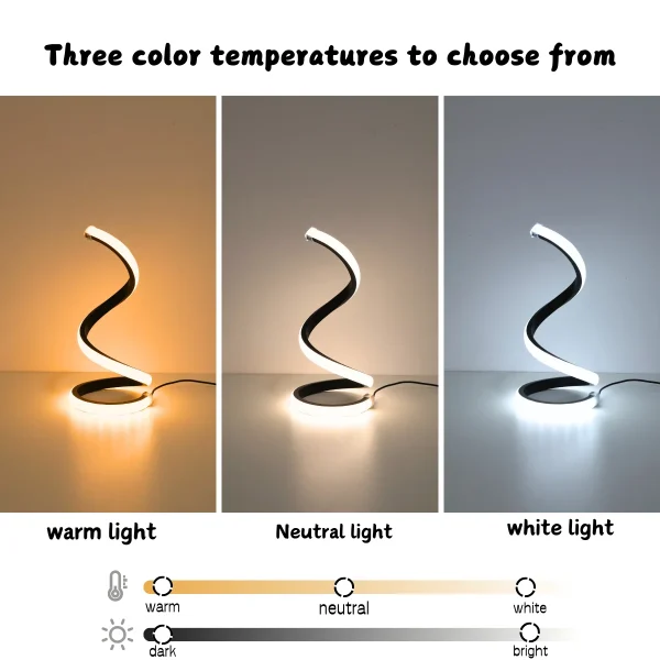 Lampe spirale en trois teintes