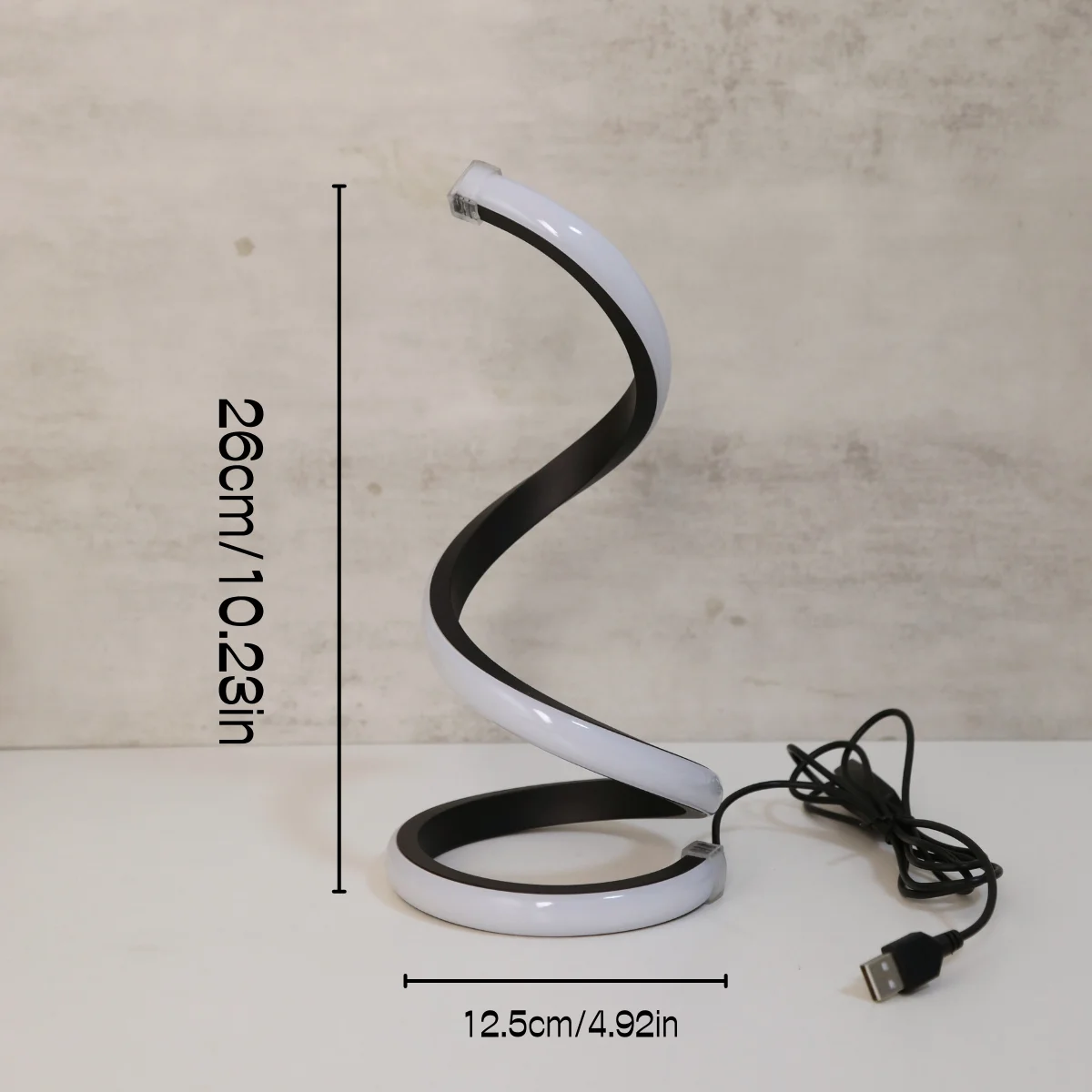 Dimensions de la lampe spirale
