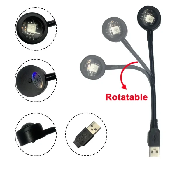 Lampe USB à col de cygne orientable