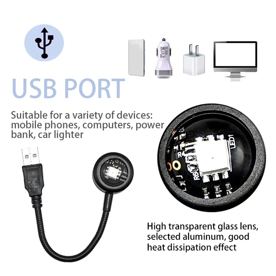 Branchement USB de la lampe coucher de soleil