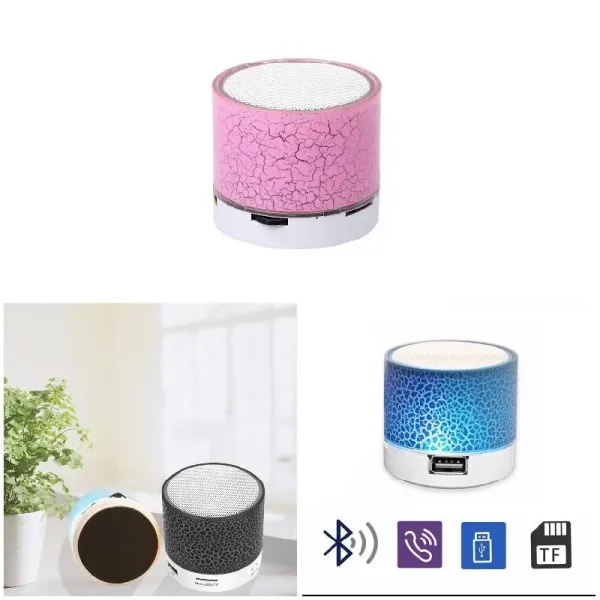 Mini enceinte Bluetooth lumineuse effet craquelé