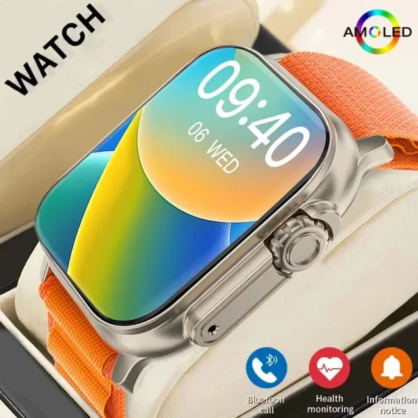 Montre connectée écran 2,01" avec appels Bluetooth, cardio, sommeil et 120 sports