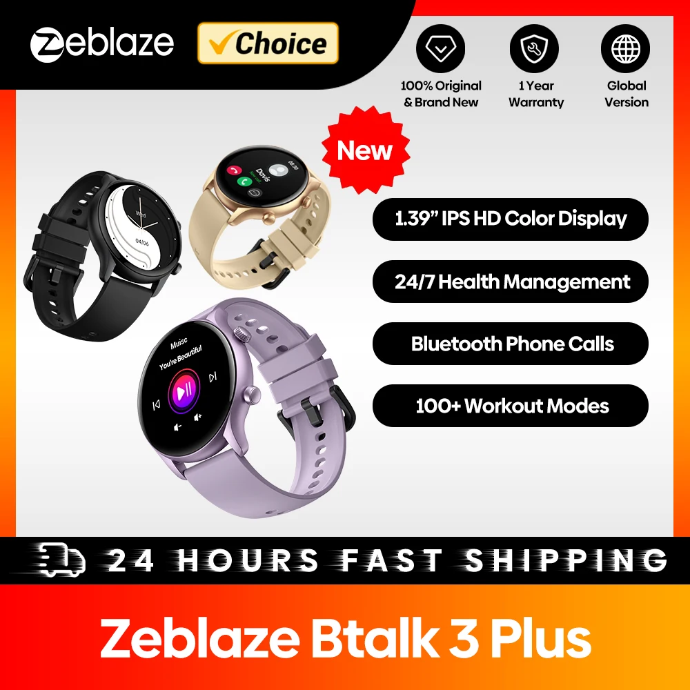 Montre Zeblaze Btalk 3 Plus en trois coloris