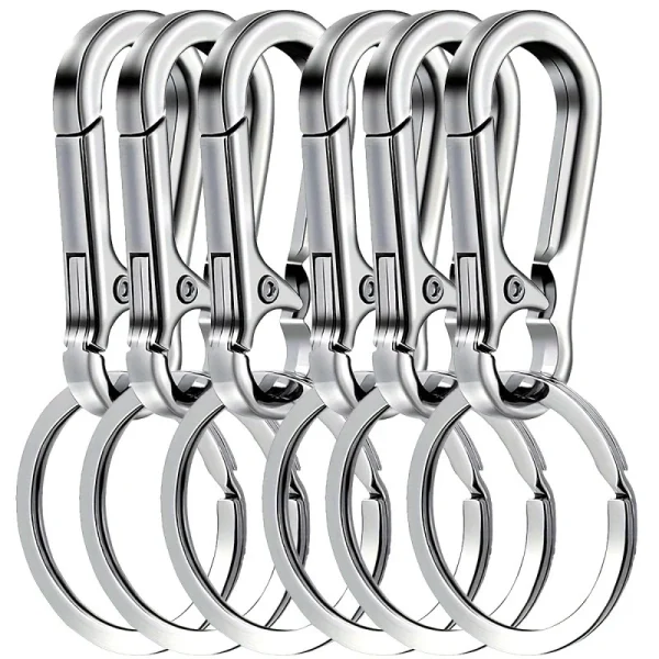 Mousquetons porte-clés, lot de 6