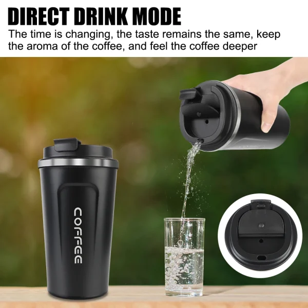 Boire au mug isotherme par le clapet