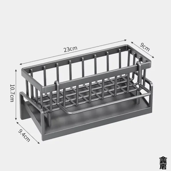 Organisateur d'évier en métal avec porte-torchon