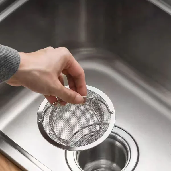 Panier d'évier en maille inox à anse, 11 cm