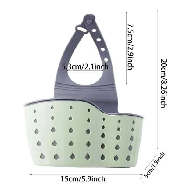 Dimensions du panier d'évier suspendu : 15 × 5 × 20 cm