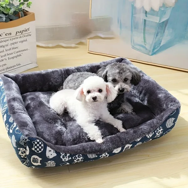 Panier rectangulaire imprimé en peluche