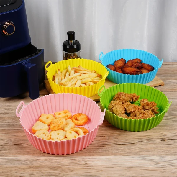Panier en silicone pour friteuse à air, carré ou rond