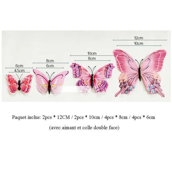 Tailles des papillons