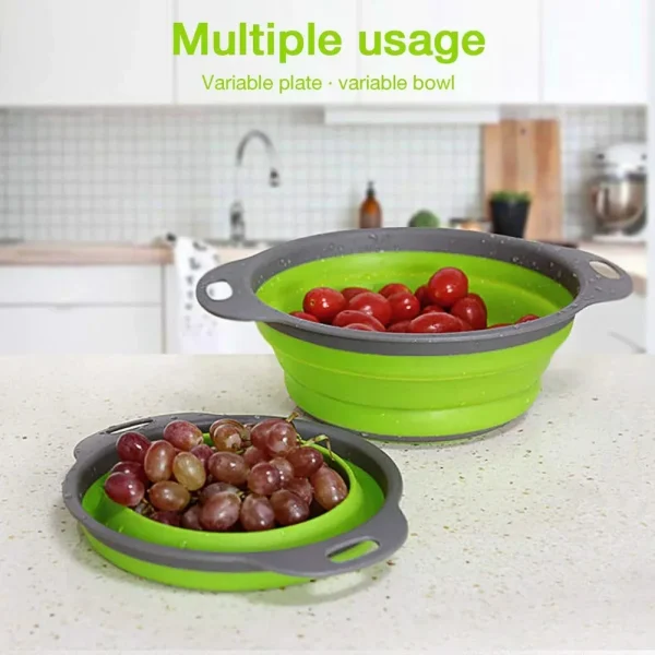 Passoire pliable en silicone, petite, grande ou les deux