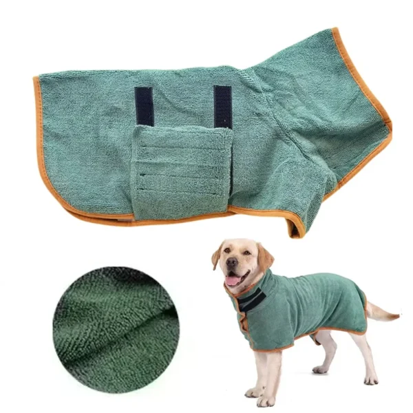 Peignoir de bain en microfibre pour chien