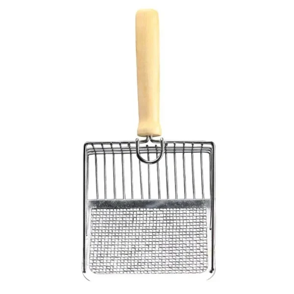 Pelle à litière inox et manche en bois