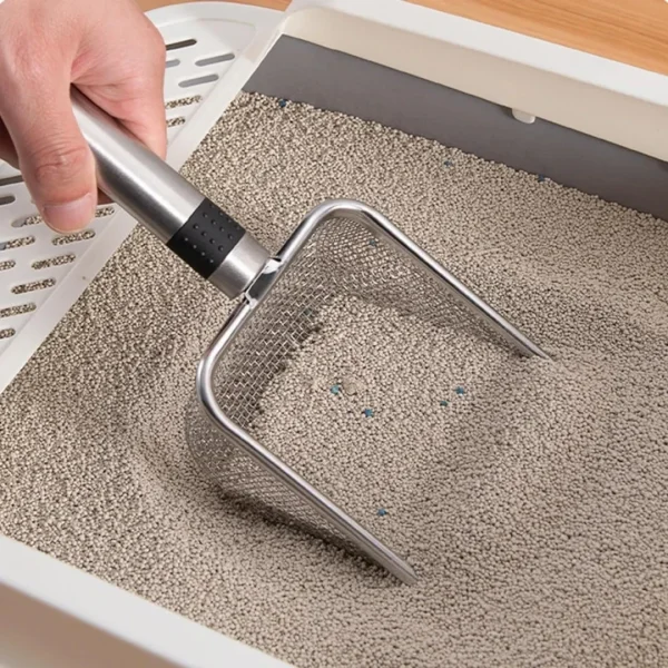 Pelle à litière en inox à mailles fines