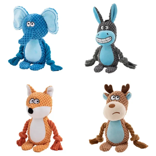 Éléphant, âne, renard et renne