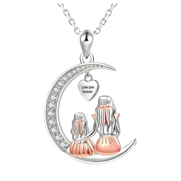 Pendentif lune mère et fille