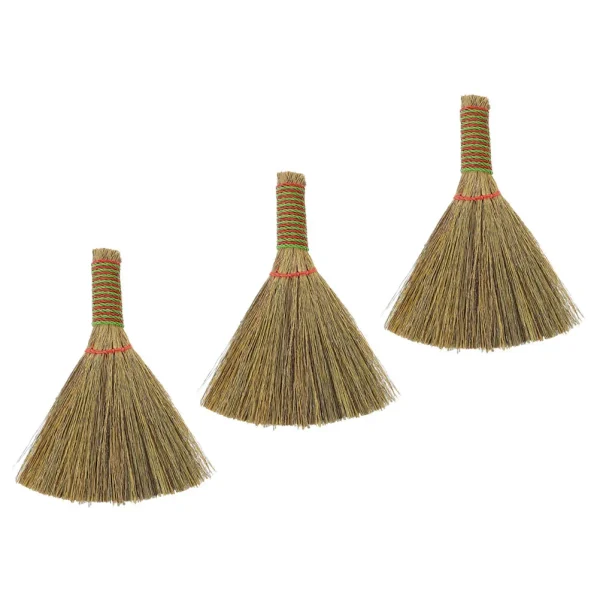 Petites balayettes en paille, lot de 3