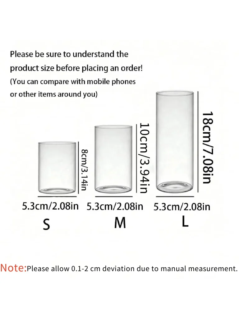 Dimensions des trois cylindres