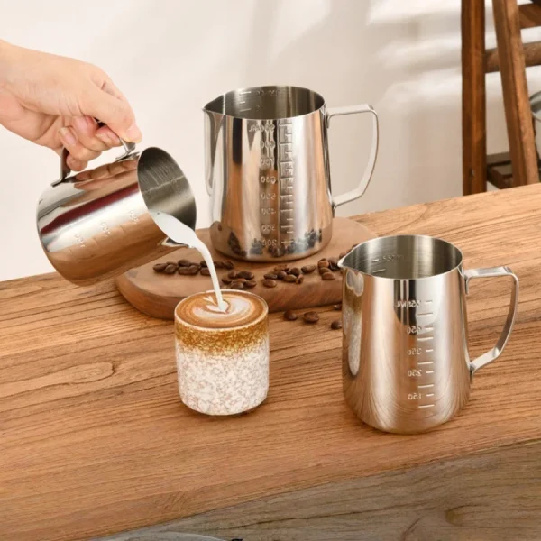 Pichet à lait gradué en inox pour latte art, 350 ml à 1,5 l