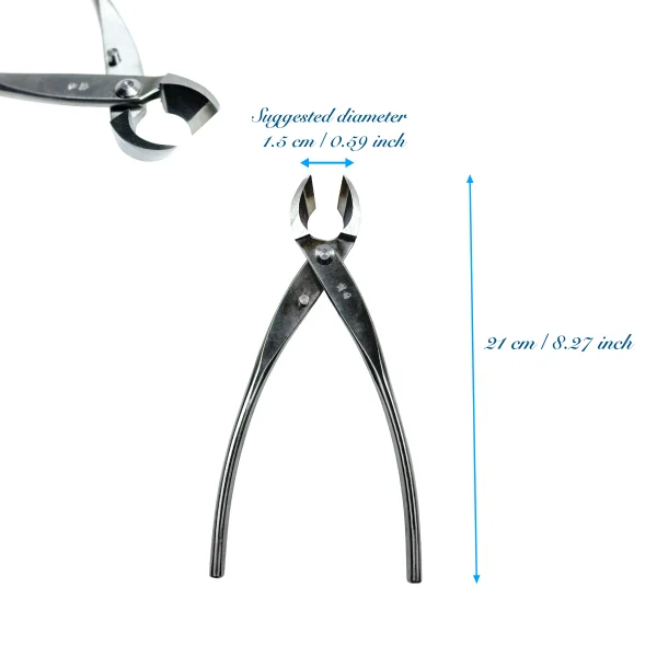 Pince concave à bonsaï en acier inoxydable, 21 cm