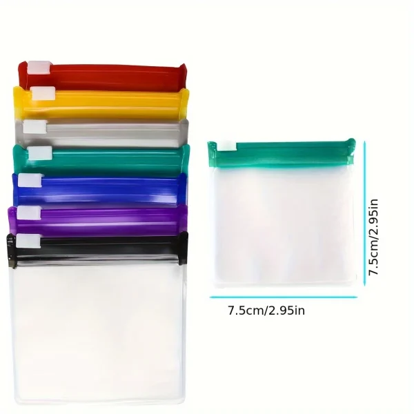 Sept pochettes de couleur
