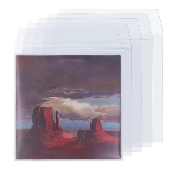 Pochettes épaisses en PVC pour vinyles, lot de 5
