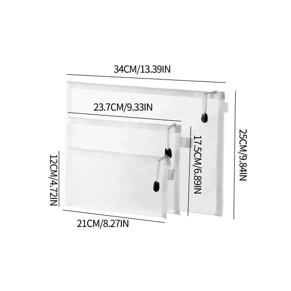 Dimensions des trois formats