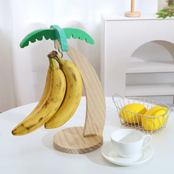 Porte-bananes palmier sur une table de cuisine