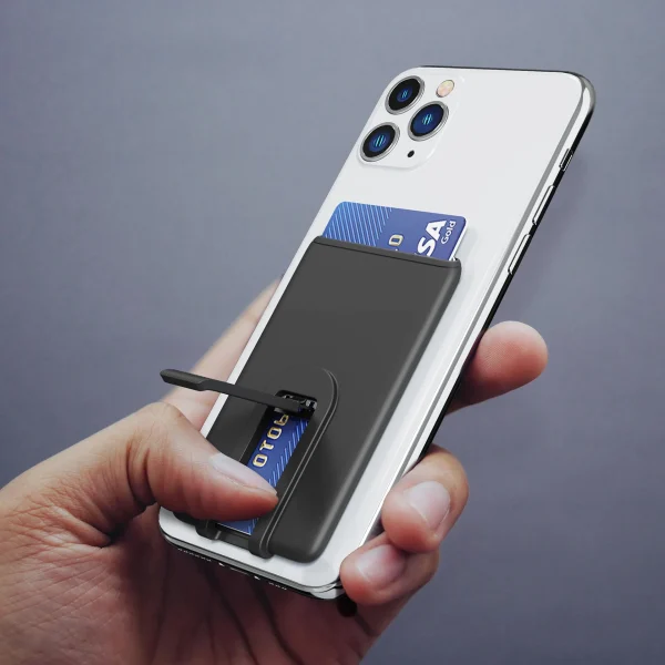Porte-cartes adhésif avec béquille pour téléphone