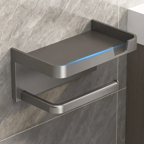 Porte-papier toilette avec tablette pour téléphone